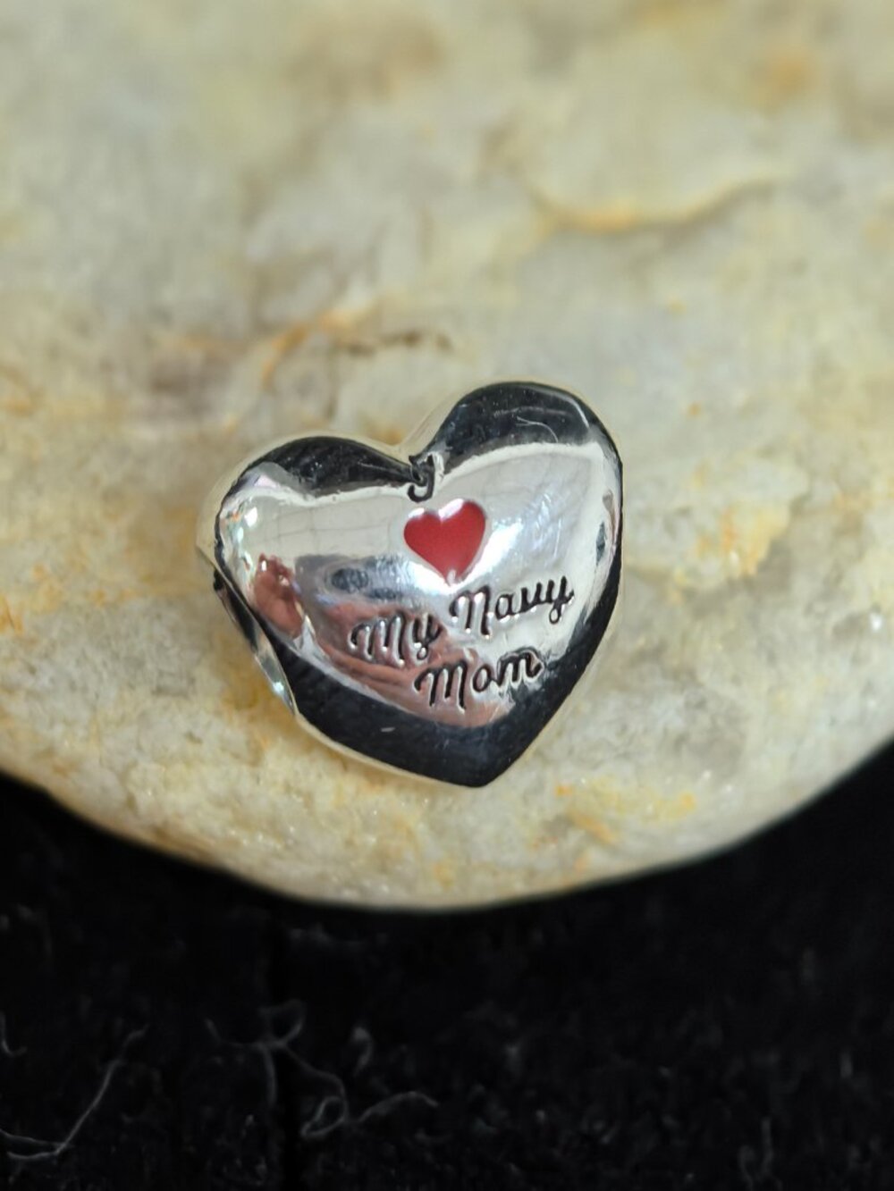 Pandora My nauy mom Heart Bead Charm Pendant, S925 Silver Jewelry (Women's)
